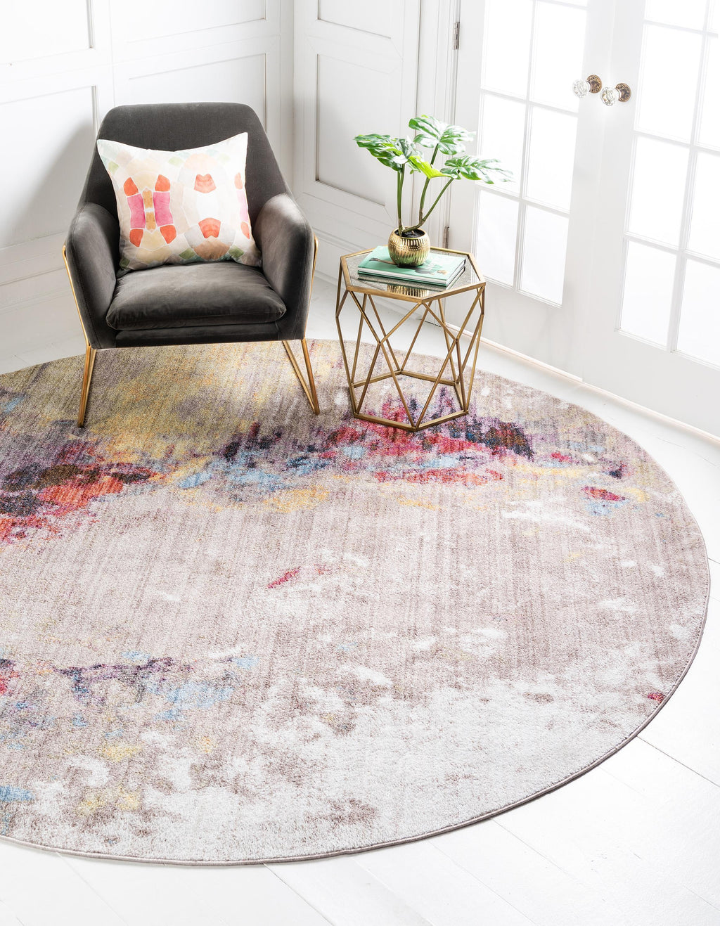 Ethen - Modern Gray Color Splash Rug
