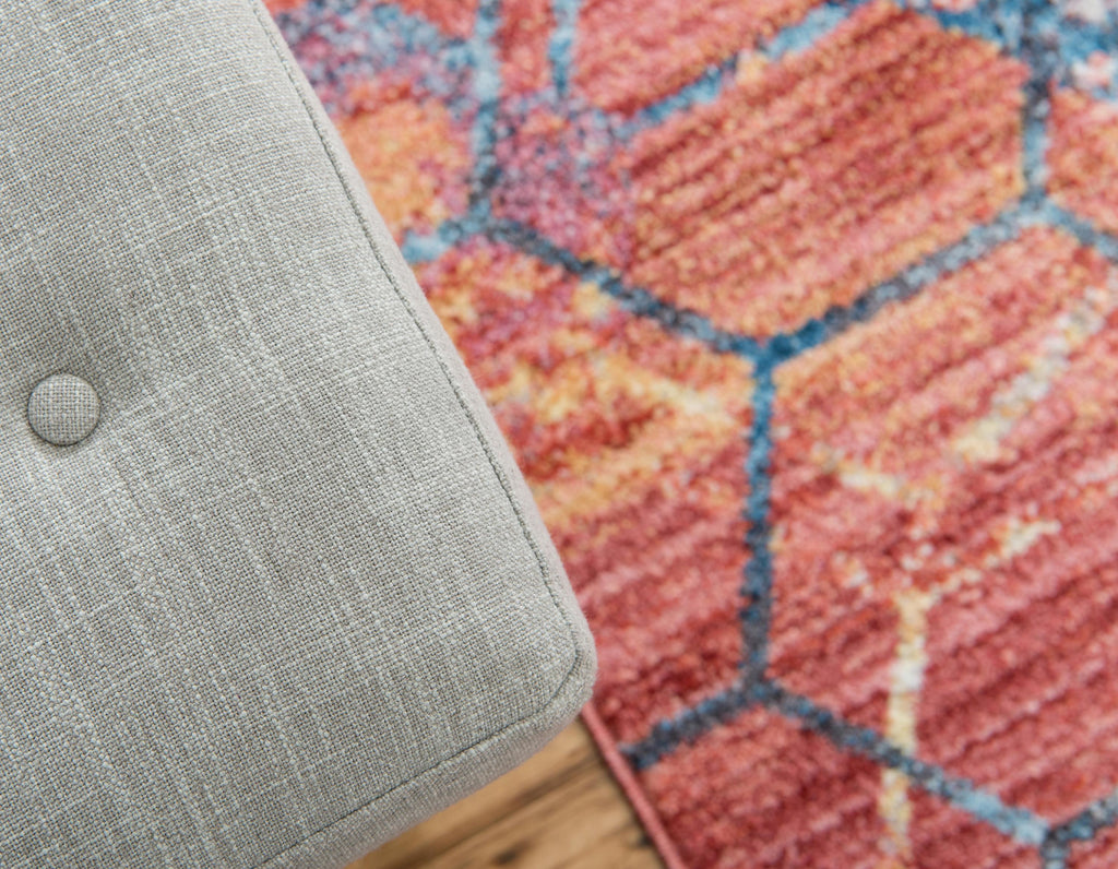Reuben - Hexagon Pattern Color Blend Rug