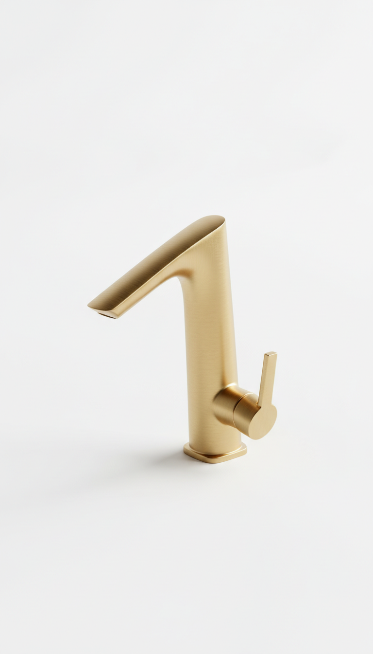 Brushed Gold Sculptural Faucet